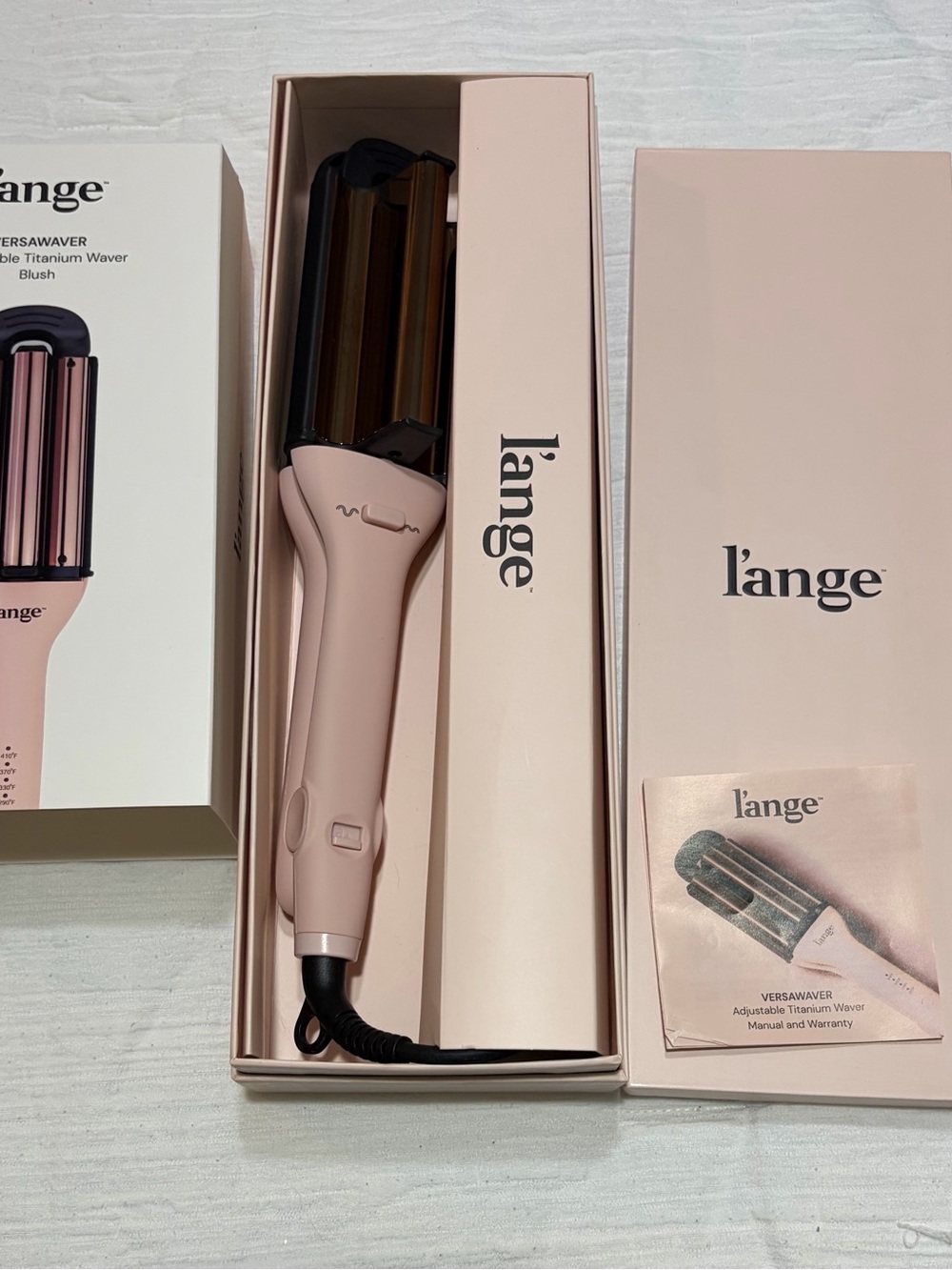 l’ange Versawaver Adjustable, Titanium, Waver.  Blush
